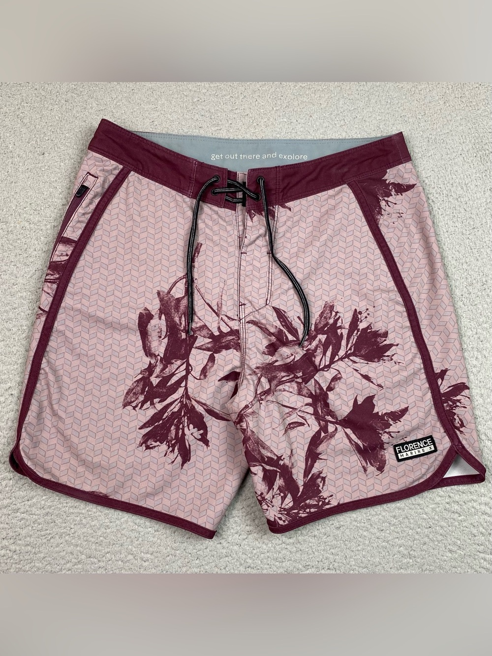 Florence Marine X Board Shorts Men's Size 28 Beach Surf Swim Stretch 7" Inseam